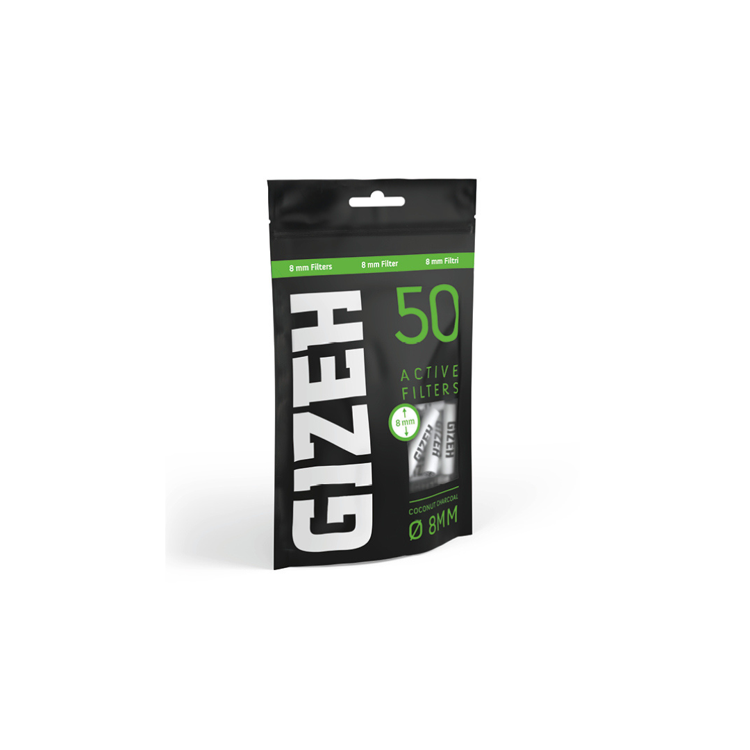 GIZEH BLACK® Active Filter 8mm – 50 Stk Beutel