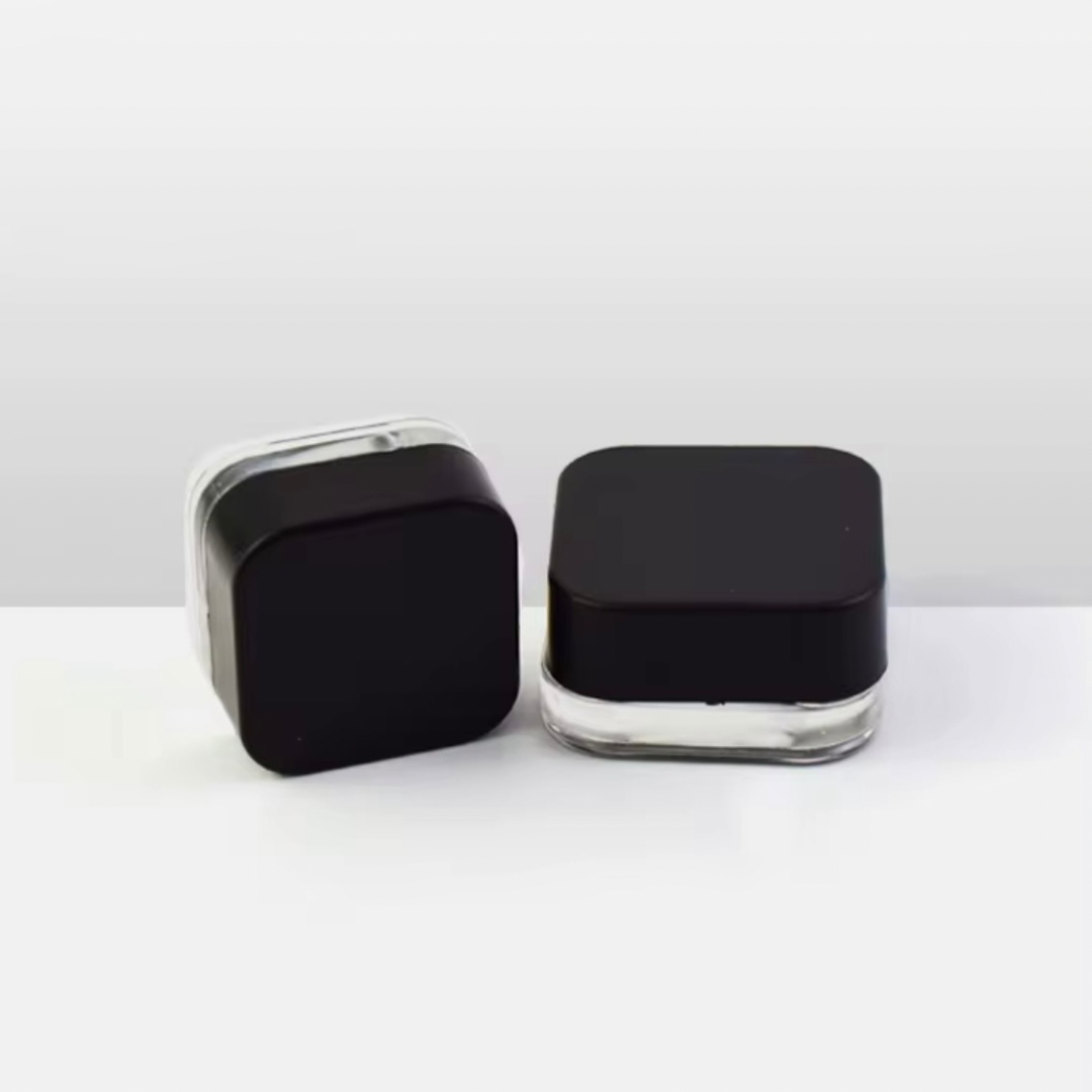 Glasdöschen 5 ml – klar mit schwarzem Deckel