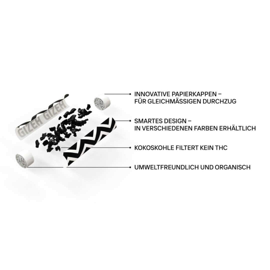 GIZEH BLACK® Procell Active Filter 6 mm – 50 + 10 Stück Beutel