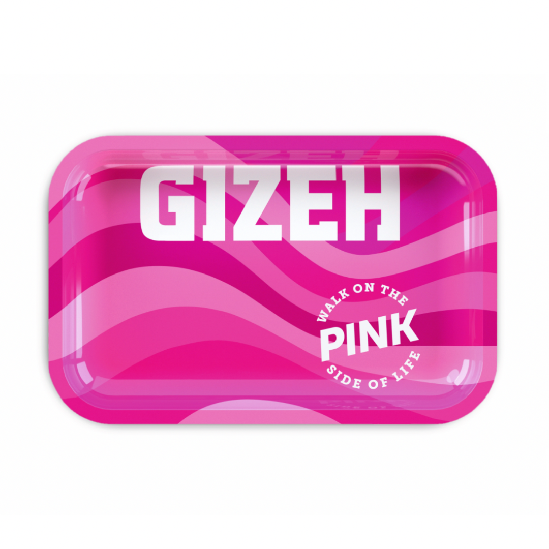 GIZEH Rolling Tray „ALL PINK“ {M} – Premium Bauschale aus Metall